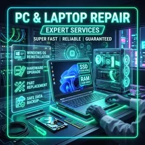 Jasa Perbaikan Laptop & PC - Install OS, Upgrade SSD/RAM, Ganti Part & Backup Data