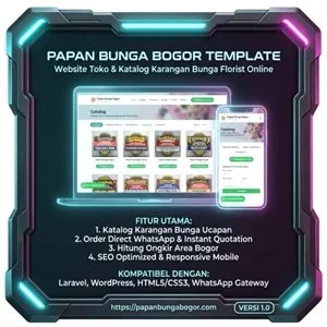 Papan Bunga Bogor Template Website - Toko & Katalog Florist
